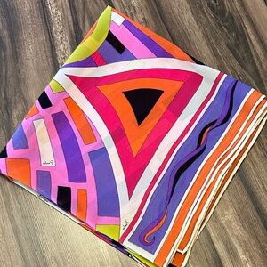 Emilio Pucci Vintage Vibrant Abstract Pattern Scarf
